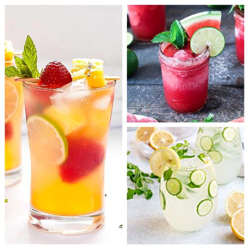 32 Easy and Delicious Summer Cocktails- Quench your summer thirst with these refreshing and delightful summer cocktail recipes! Plus, tips are included to turn these into mocktails! | #drinks #drinkRecipes #cocktails #summerDrinks #ACultivatedNest