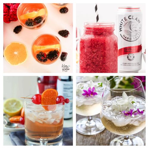 32 Easy and Delicious Summer Cocktails- Quench your summer thirst with these refreshing and delightful summer cocktail recipes! Plus, tips are included to turn these into mocktails! | #drinks #drinkRecipes #cocktails #summerDrinks #ACultivatedNest