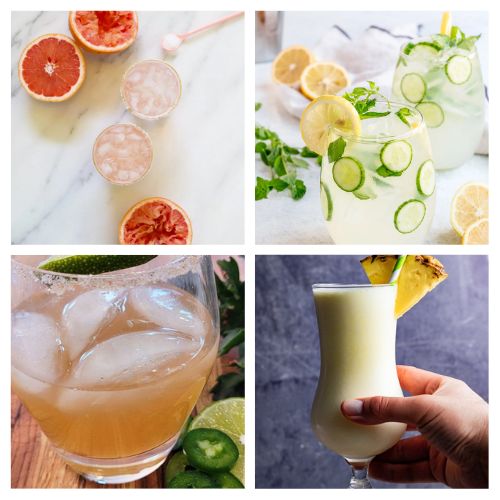 32 Easy and Delicious Summer Cocktail Recipes- Quench your summer thirst with these refreshing and delightful summer cocktail recipes! Plus, tips are included to turn these into mocktails! | #drinks #drinkRecipes #cocktails #summerDrinks #ACultivatedNest