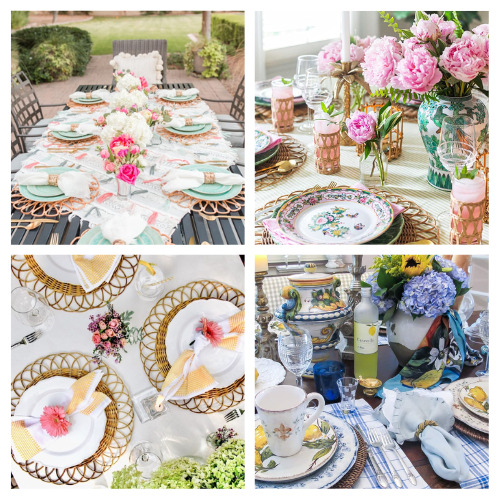 24 Gorgeous Tablescape Ideas for Summer Parties- Capture the essence of the sunny season with these inspiring summer tablescapes. Incorporate bright colors, playful patterns, and elements inspired by nature to create visually stunning arrangements and complete the summer vibe! | #tablescapes #summerDecor #frugalDecor #decorating #ACultivatedNest