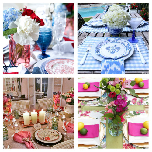 24 Gorgeous Tablescape Ideas for Summer Parties- Capture the essence of the sunny season with these inspiring summer tablescapes. Incorporate bright colors, playful patterns, and elements inspired by nature to create visually stunning arrangements and complete the summer vibe! | #tablescapes #summerDecor #frugalDecor #decorating #ACultivatedNest