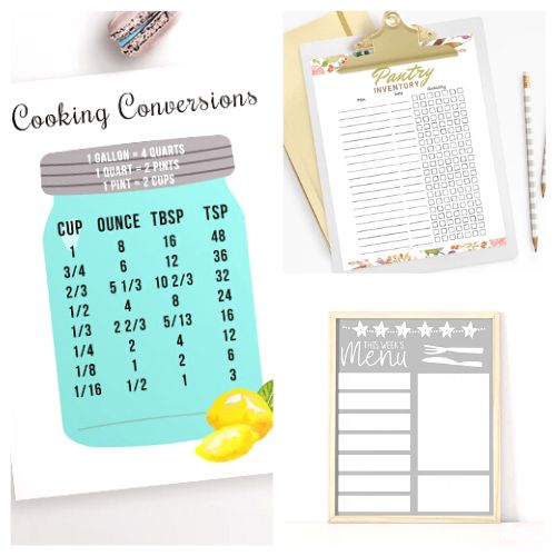 20 Handy Free Kitchen Printables- Are you looking for free printables for your kitchen? Check out these free printable kitchen cheat sheets and handy organizing templates! | #freePrintables #printable #kitchen #cooking #ACultivatedNest