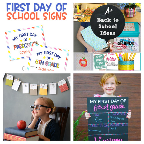 16 Free Back-to-School Sign and Banner Printables- Check out these free back-to-school printable signs + banners in a variety of colors and sizes, and create fun 1st day of school photos for your family! | #backToSchool #freePrintables #printables #schoolSigns #ACultivatedNest