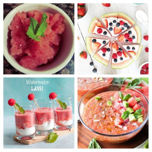 24 Refreshing Summer Recipes Using Watermelon- From refreshing coolers to savory treats, discover the magic of watermelon in every bite with these delicious watermelon recipes for summer! | #recipes #summerRecipes #watermelon #summerFood #ACultivatedNest