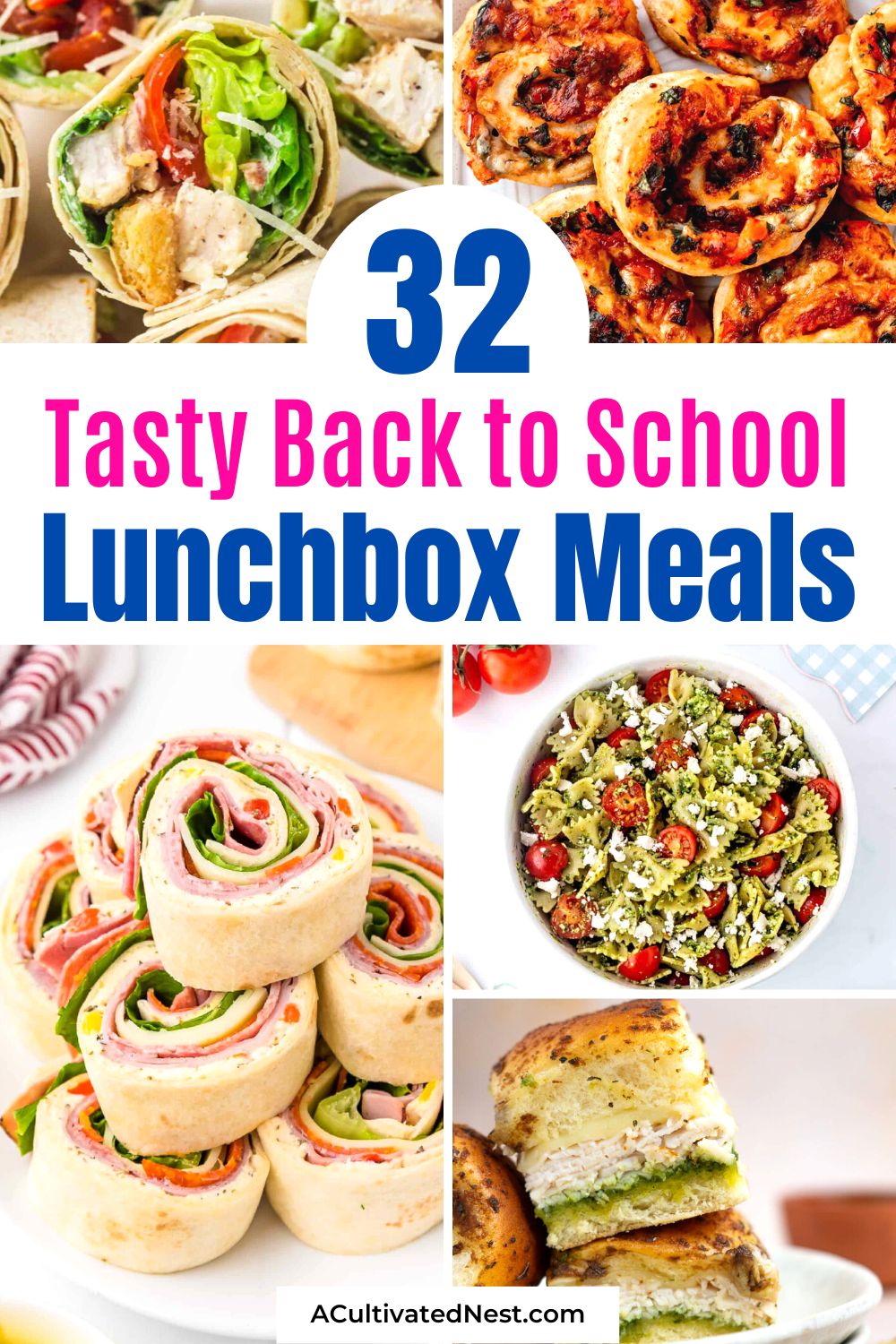 32 Tasty Back-to-School Lunchbox Meals- Elevate your lunch game with these mouthwatering back-to-school lunchbox meal ideas. Whether you're a student or just seeking fresh lunch inspiration for your kids, these recipes combine taste and nutrition in every bite. | #schoolLunches #recipes #backToSchool #lunchboxMeals #ACultivatedNest