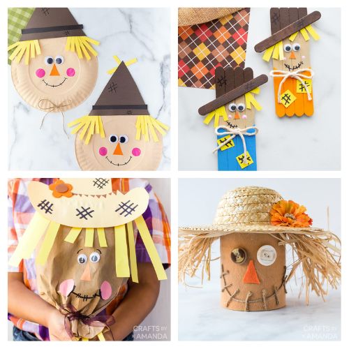 24 Adorable Fall Scarecrow Kids Crafts- Get crafty this fall with your little ones! Explore adorable scarecrow craft ideas that'll keep your kids entertained all season long. From colorful paper crafts to popsicle stick scarecrows, these projects are perfect for autumn creativity. | #FallCrafts #KidsCrafts #ScarecrowCrafts #kidsActivities #ACultivatedNest