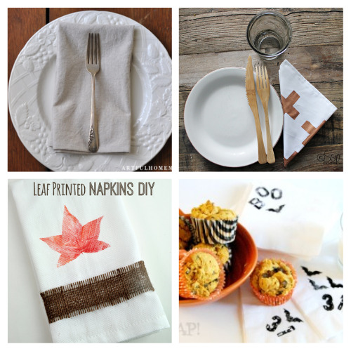 DIY Stamped No Sew Linen Napkins - H2OBungalow