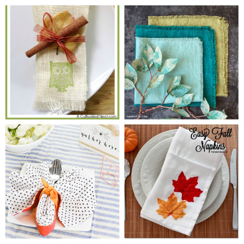 DIY Stamped No Sew Linen Napkins - H2OBungalow