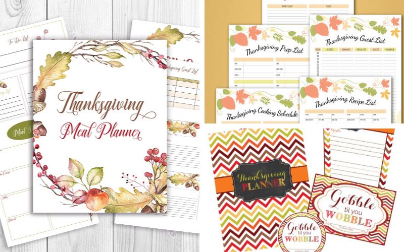 20 Free Thanksgiving Planner Printables