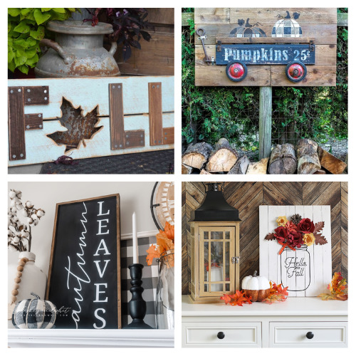 16 Beautiful Fall Sign Crafts- Welcome fall with these stunning DIY fall signs! Whether you're decorating your home or creating a cozy atmosphere, these easy-to-make signs will add a touch of autumn charm. | autumn decorating, fall porch signs, fall mantle signs, #FallDecor #DIYProjects #crafts #fallDecorating #ACultivatedNest