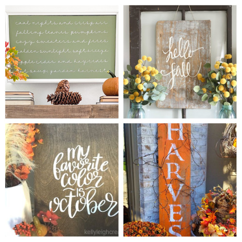 16 Beautiful Autumn Sign DIYs- Welcome fall with these stunning DIY fall signs! Whether you're decorating your home or creating a cozy atmosphere, these easy-to-make signs will add a touch of autumn charm. | autumn decorating, fall porch signs, fall mantle signs, #FallDecor #DIYProjects #crafts #fallDecorating #ACultivatedNest