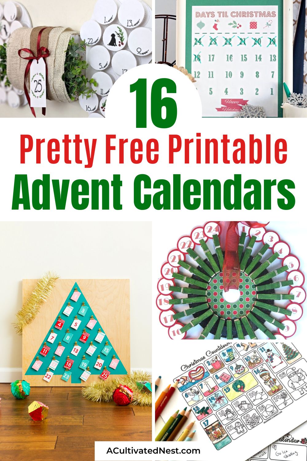 16 Beautiful Free Printable Advent Calendars- Dive into the joy of the holidays with our curated list of beautiful free printable advent calendars! Add a personalized touch to your Christmas countdown and embrace the convenience of instant access. Download, print, and make this season truly special! | #adventCalendars #printables #ChristmasPrintables #HolidayDecor #ACultivatedNest