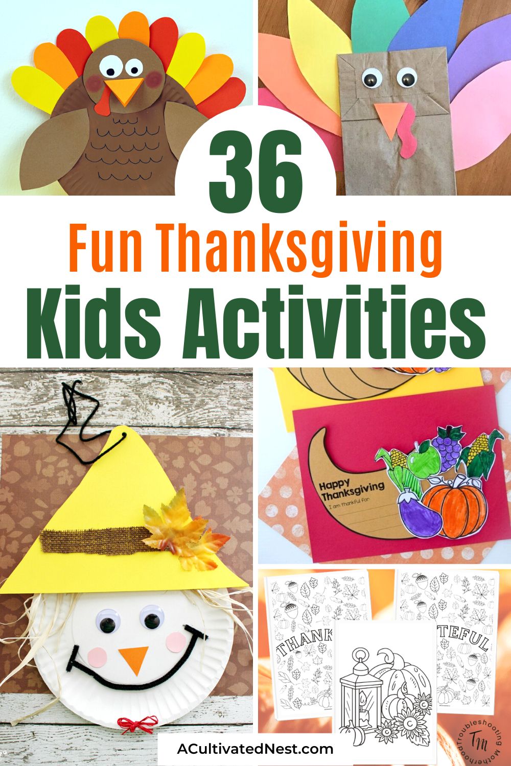36 Fun Thanksgiving Kids Crafts- Looking for creative ways to celebrate Thanksgiving with your kids? Check out our collection of fun Thanksgiving kids crafts ideas, perfect for making lasting holiday memories. | #Thanksgiving #crafts #DIY #kidsCrafts #ACultivatedNest