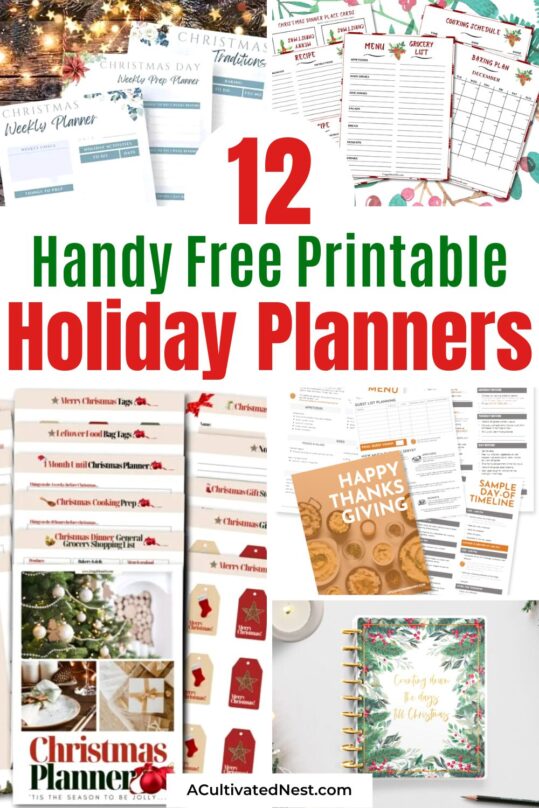 12 Handy Free Printable Holiday Planners- A Cultivated Nest