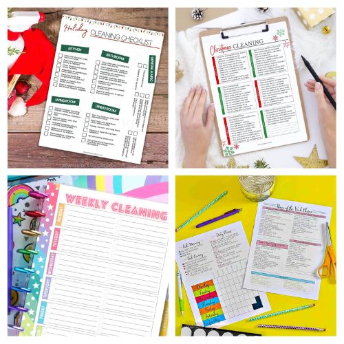 12 Free Holiday Cleaning Checklist Printables- Simplify your holiday cleaning with our collection of free printable holiday cleaning checklists! Stay organized and stress-free during the festive season with these handy printables! | #HolidayCleaning #Printables #CleanHome #cleaningTips #ACultivatedNest