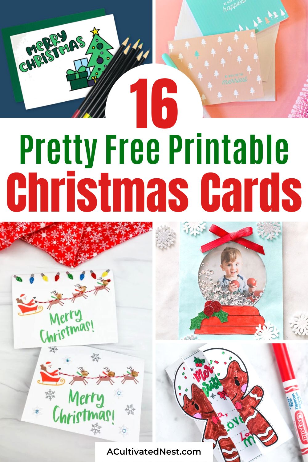 16 Beautiful Free Printable Christmas Cards- Embrace the spirit of giving with these stunning free printable Christmas cards! Perfect for last-minute greetings or DIY enthusiasts, these cards bring warmth and creativity to your holiday messages. Download, print, and share the joy of the season. | #Christmas #DIYHoliday #printables #freePrintables #ACultivatedNest