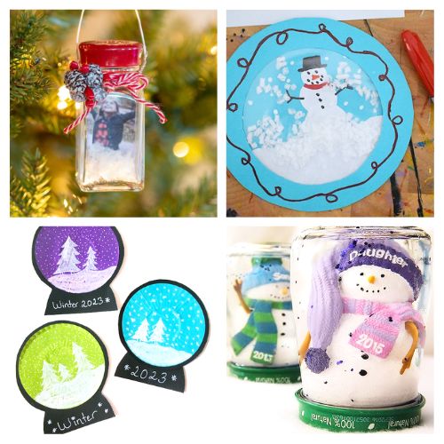 16 Festive Snow Globe Crafts- Make your own fun and festive snow globes this winter with these cute DIY snow globe crafts! These make lovely DIY gifts! | #snowglobes #DIY #crafting #diyGift #ACultivatedNest