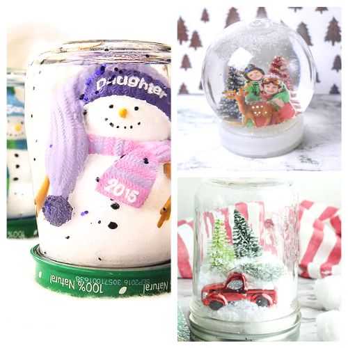 16 Festive DIY Snow Globes- Make your own fun and festive snow globes this winter with these cute DIY snow globe crafts! These make lovely DIY gifts! | #snowglobes #DIY #crafting #diyGift #ACultivatedNest