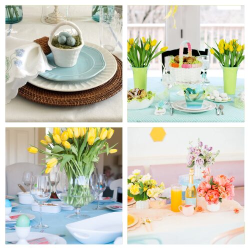 16 Beautiful DIY Easter Tablescape Ideas- Set the scene for an unforgettable Easter gathering with these stunning DIY Easter tablescape ideas! From floral centerpieces to elegant place settings, create a feast for the eyes. | #tablescape #Easter #EasterDecorating #centerpieces #ACultivatedNest