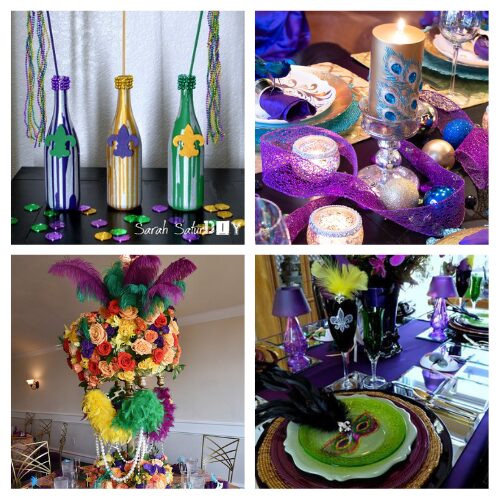 16 Beautiful DIY Mardi Gras Centerpieces- Bring the vibrant spirit of Mardi Gras to your celebration with these beautiful DIY Mardi Gras centerpieces. From bold colors to festive arrangements, these easy ideas will add a touch of carnival magic to your party. | #MardiGrasDecor #DIYCenterpieces #PartyIdeas #MardiGras #ACultivatedNest