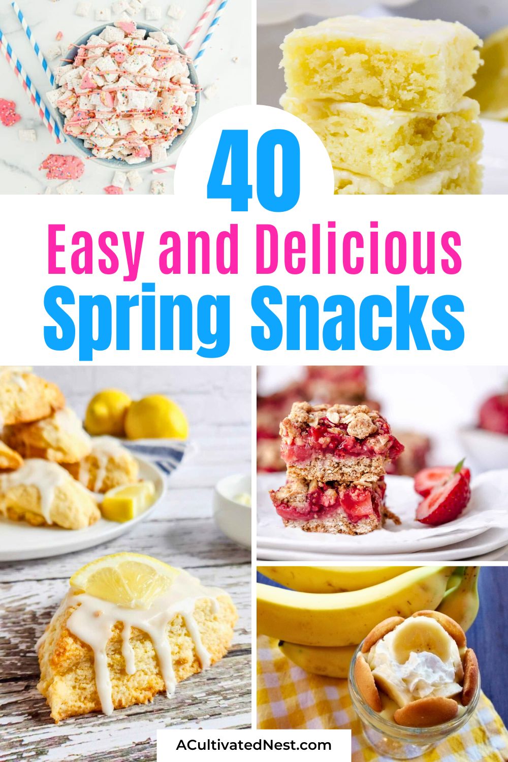 40 Easy Spring Snacks to Make- Get ready to dip, drizzle, and delight with mouthwatering snack ideas for spring! Whether you're looking for quick fixes for after-school hunger or elegant appetizers for your spring soiree, we've got you covered! | #SpringRecipes #SnackTime #recipeIdeas #spring #ACultivatedNest