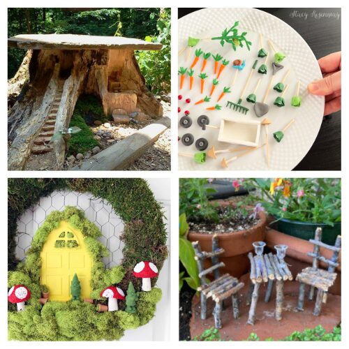 16 Cute Fairy Garden DIY Ideas- Bring a sprinkle of magic to your garden with these adorable DIY fairy garden ideas! Learn how to create miniature chairs, whimsical ladders, and enchanting doors on a budget. Perfect for garden lovers looking to add a touch of fantasy! | #fairyGarden #DIY #crafts #miniatures #ACultivatedNest