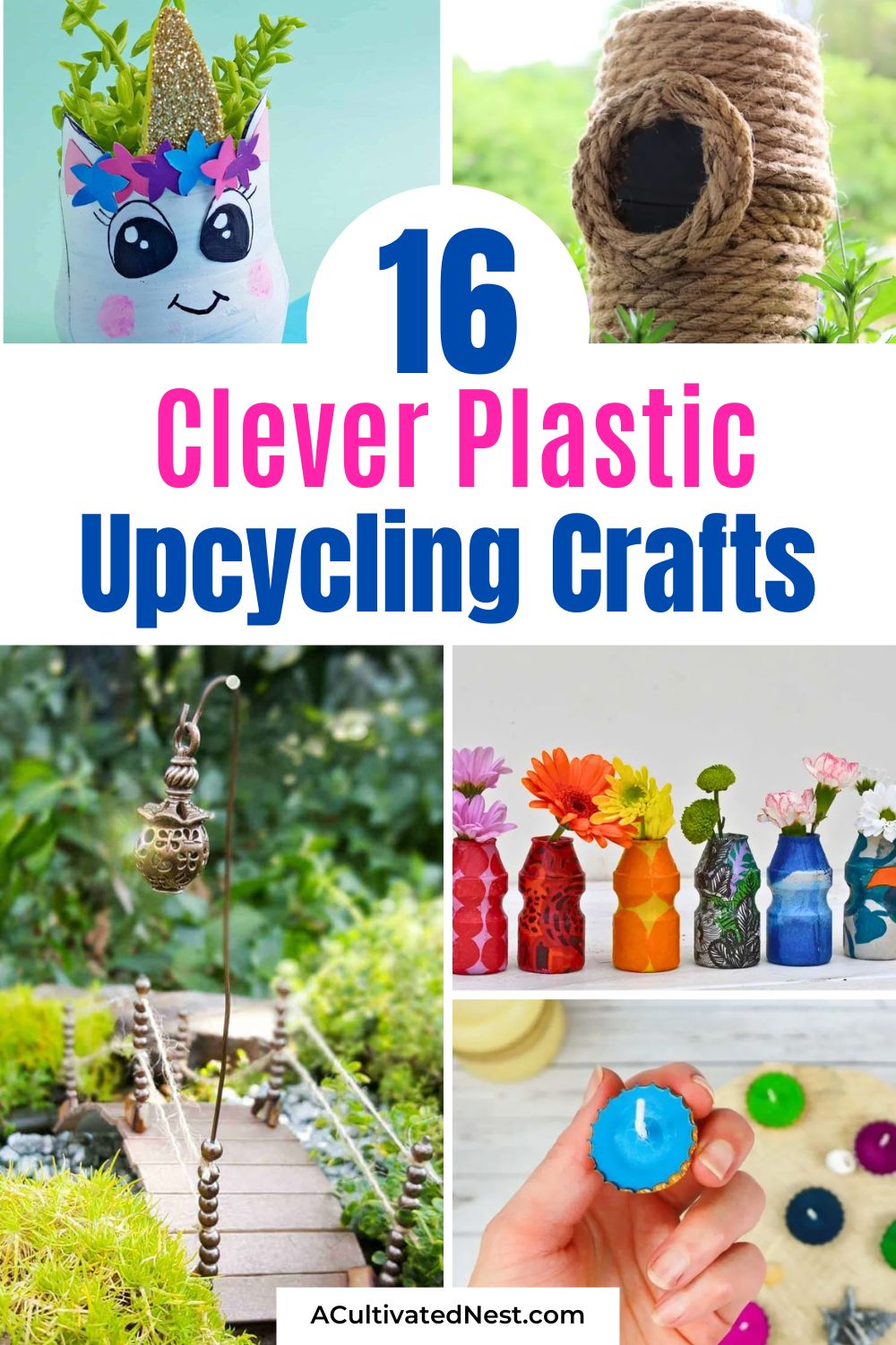 16 Clever Plastic Packaging Upcycle Crafts- Turn trash into treasure with these creative plastic packaging upcycle crafts! From soda bottles to yogurt containers, learn how to transform everyday waste into beautiful and useful creations. Get inspired to reduce waste and unleash your inner crafter today! | #DIYProjects #RecycleCrafts #CraftyIdeas #upcycling #ACultivatedNest