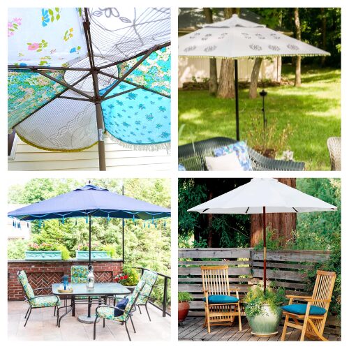 16 Pretty Patio Umbrella DIY Projects- Discover creative and beautiful DIY patio umbrella projects that will add charm and shade to your outdoor space. Perfect for summer! | #PatioUmbrellas #DIYOutdoor #SummerProjects #OutdoorLiving #ACultivatedNest