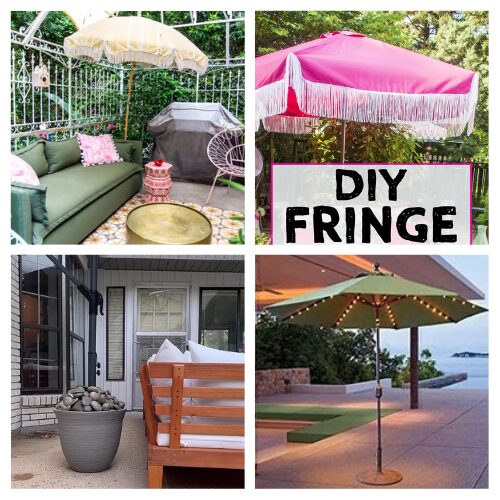 16 Pretty DIY Patio Umbrella Makeovers- Discover creative and beautiful DIY patio umbrella projects that will add charm and shade to your outdoor space. Perfect for summer! | #PatioUmbrellas #DIYOutdoor #SummerProjects #OutdoorLiving #ACultivatedNest