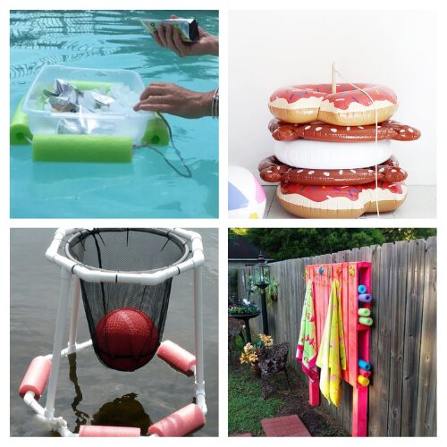 16 Handy DIY Pool Organization and Lighting Hacks- Transform your pool area with these genius DIY pool hacks! From creative pool organization ideas to floating pool trays and stunning DIY lighting, these tips will make your poolside experience even more enjoyable. | #PoolHacks #DIYPool #SummerFun #organizingTips #ACultivatedNest