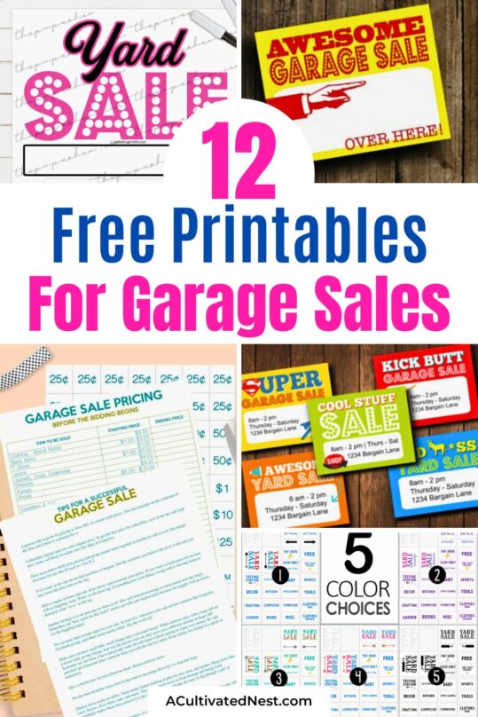 12 Handy Garage Sale Free Printables- A Cultivated Nest