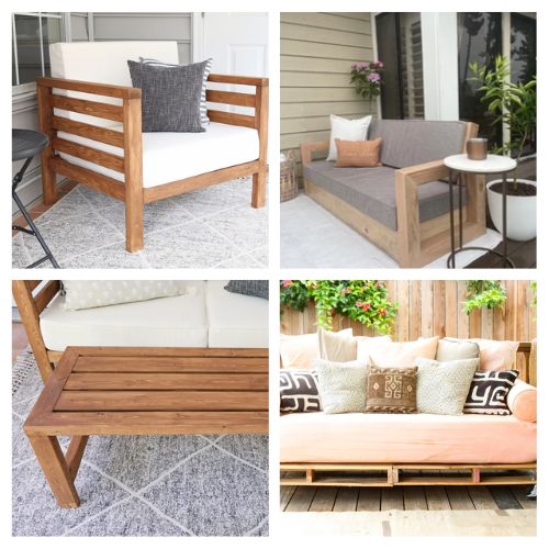 16 Easy Summer Outdoor Furniture DIY Projects- Transform your backyard into an outdoor oasis this summer with these easy DIY outdoor furniture projects! From pallet couches to colorful chair makeovers, you'll find a variety of ideas to upgrade your patio or garden. Perfect for summer weekends! | #DIY #OutdoorFurniture #SummerProjects #diyProjects #ACultivatedNest