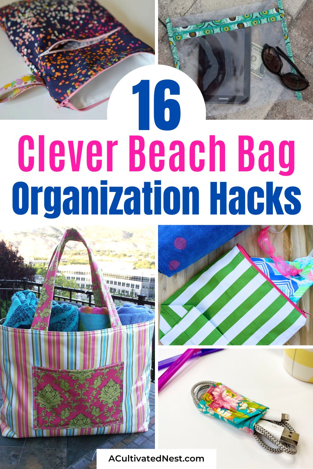 16 Ways to Organize Your Beach Bag for a Fun Beach Day- Say goodbye to beach bag chaos with these genius organization beach bag hacks! Learn how to pack all your beach day essentials efficiently and stylishly. Whether you're a beach newbie or a seasoned pro, these tips will make your day in the sun a breeze. | #OrganizedLife #BeachEssentials #TravelTips #organizing #ACultivatedNest