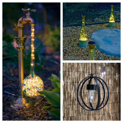 16 Creative Solar Light DIY Projects for Your Yard- Brighten up your yard with these creative solar light DIY projects! From garden paths to cozy outdoor spaces, discover easy and budget-friendly ways to add ambiance and charm to your outdoor living areas. | garden lighting, yard lighting, #DIY #outdoorLighting #solarLighting #outdoorDecor #ACultivatedNest