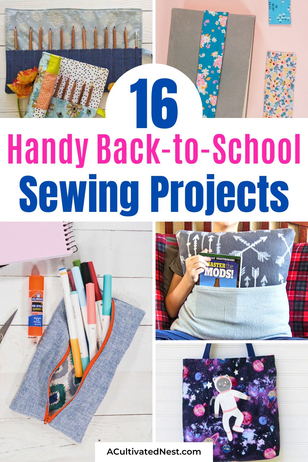 16 Handy Back-to-School Sewing Projects- Elevate your school supplies with these must-try back-to-school sewing projects! Perfect for creating personalized items like pencil pouches, tote bags, and more. Get inspired and make the first day back stylish and organized! | #backToSchoolDIY #sewing #sewingDIY #crafts #ACultivatedNest