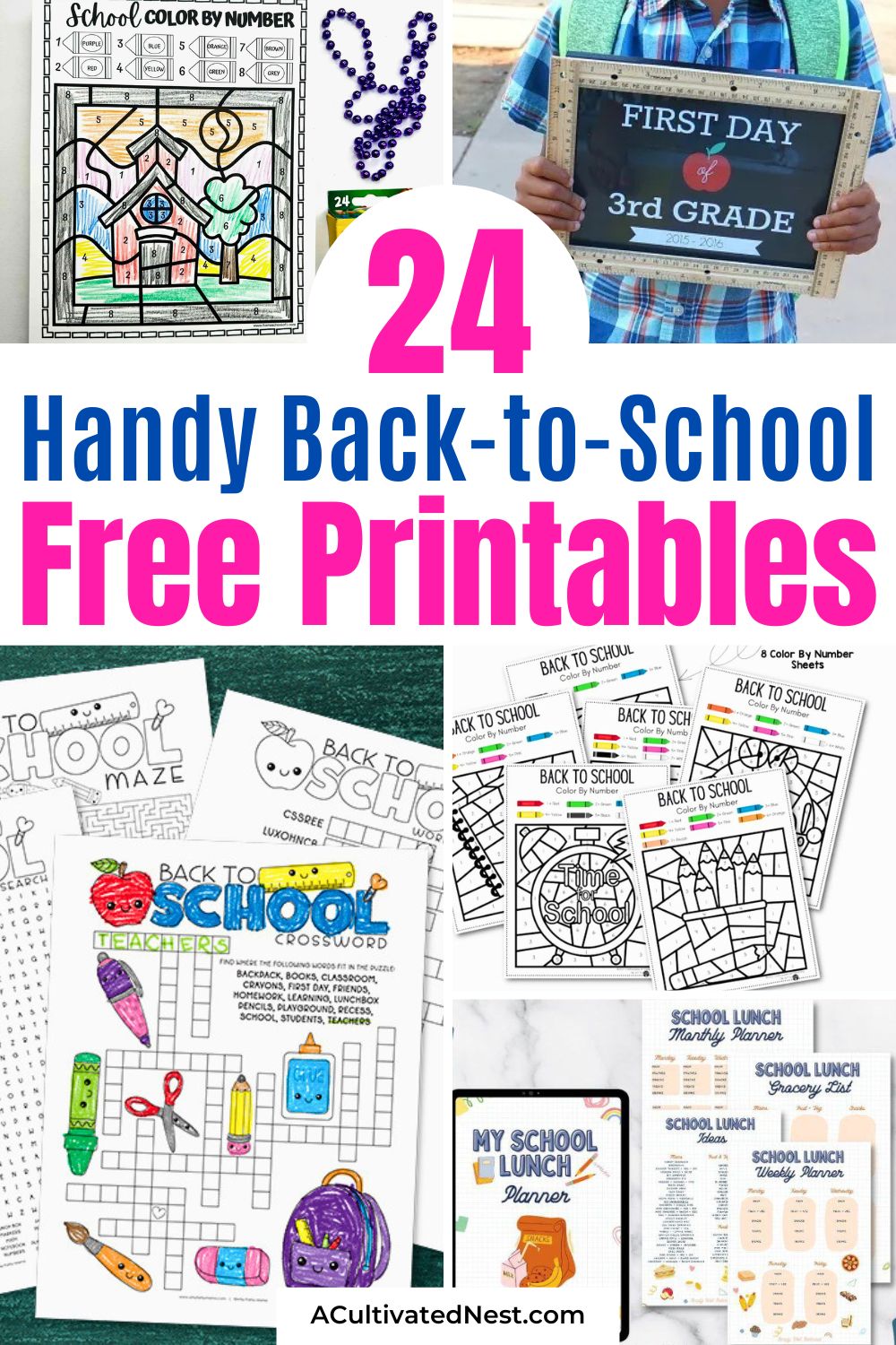 24 Helpful Back-to-School Free Printables- Need help getting ready for the new school year? Here are some amazing and FREE back-to-school printables just for you! Help your kids with chore charts, daily planners, and more. Click to access all these helpful resources and make this school year the best one yet! | #SchoolSupplies #Printables #backToSchool #freePrintables #ACultivatedNest