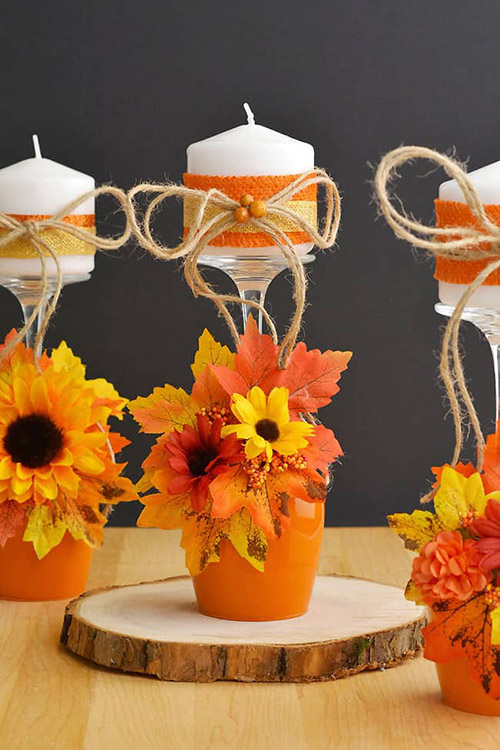 10 DIY Autumn Candle Holders to Celebrate All Season Long- Get cozy this fall with these DIY autumn candle holders! Perfect for creating a warm and inviting atmosphere, these easy and creative ideas will add a touch of seasonal charm to your home. | #diyProjects #fallCrafts #crafting #candles #ACultivatedNest