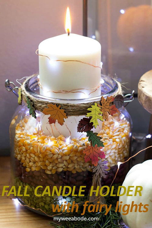 10 DIY Fall Candle Holders to Celebrate All Season Long- Get cozy this fall with these DIY autumn candle holders! Perfect for creating a warm and inviting atmosphere, these easy and creative ideas will add a touch of seasonal charm to your home. | #diyProjects #fallCrafts #crafting #candles #ACultivatedNest