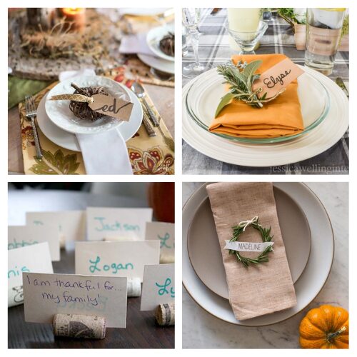 16 DIY Thanksgiving Place Card Crafts- Hosting Thanksgiving this year? Check out these DIY Thanksgiving Place Cards that double as keepsakes! From rustic pumpkin designs to elegant herb and flower arrangements, these ideas will add a personal touch to your table and leave your guests with cherished memories. | #Thanksgiving #DIYPlaceCards #ThanksgivingCrafts #HolidayDecor #ACultivatedNest