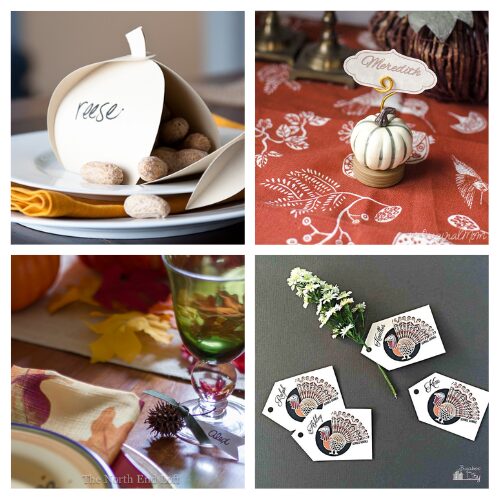 16 Homemade Thanksgiving Place Cards- Hosting Thanksgiving this year? Check out these DIY Thanksgiving Place Cards that double as keepsakes! From rustic pumpkin designs to elegant herb and flower arrangements, these ideas will add a personal touch to your table and leave your guests with cherished memories. | #Thanksgiving #DIYPlaceCards #ThanksgivingCrafts #HolidayDecor #ACultivatedNest