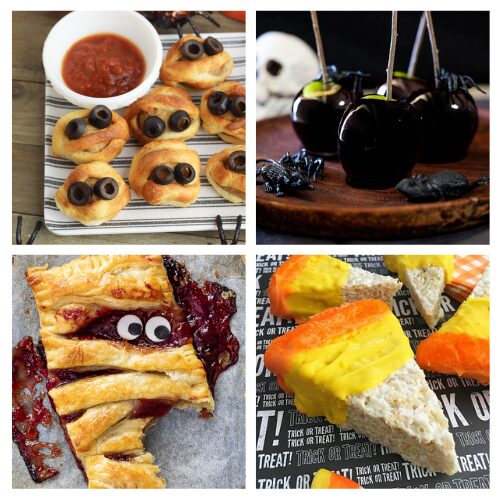 24 Easy Halloween Snack Recipes- Looking for fun and easy Halloween snack ideas? Check out these spooky treats that are perfect for any Halloween party! From creepy-cute cupcakes to ghostly finger foods, these ideas are quick to make and sure to wow your guests. | #HalloweenSnacks #HalloweenRecipes #HalloweenPartyIdeas #dessertRecipes #ACultivatedNest