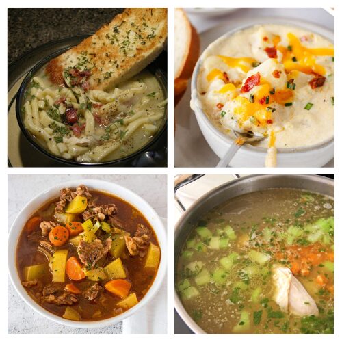 16 Homemade Broths and Soups Recipes for Winter- Discover delicious homemade broth and soup recipes perfect for frugal meal prep! From creamy vegan broccoli soup to hearty beef stew made with bone broth, these budget-friendly recipes will help you save money and stay warm this season. Pin now to make your weeknight meals cozy and comforting! | #FrugalMeals #SoupRecipes #MealPrepIdeas #recipes #ACultivatedNest