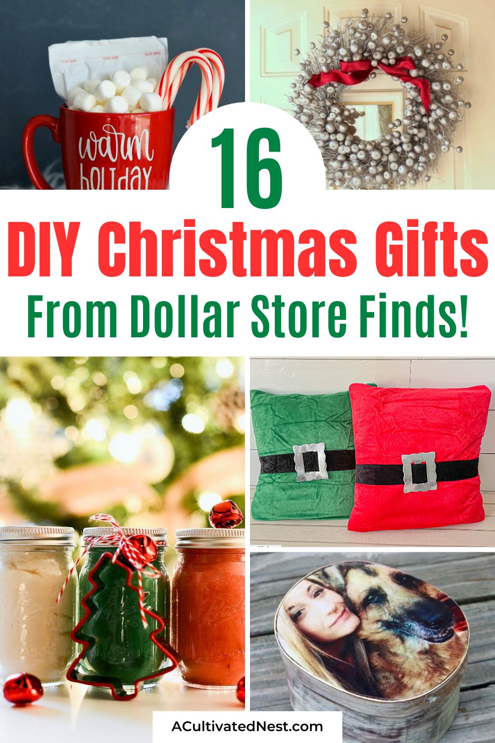 16 DIY Christmas Gifts You Can Make with Dollar Store Finds- Transform dollar store finds into stunning DIY Christmas gifts! These creative and budget-friendly projects are perfect for anyone on your holiday list. Whether it's home decor, ornaments, or unique gift ideas, these crafts are simple to make and full of holiday cheer! | #ChristmasGiftIdeas #DollarStoreHacks #HolidayCrafts #diyPresents #ACultivatedNest