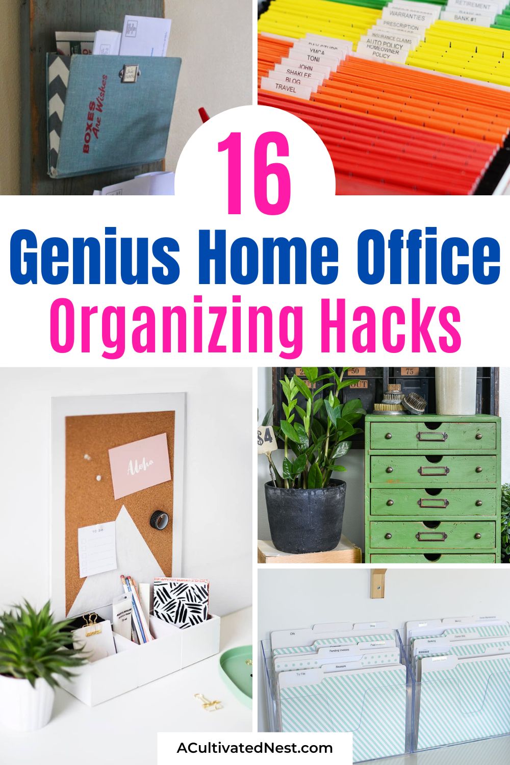 16 Home Office Organizing Tips to Prepare for Tax Season- Is your home office ready for tax season? These creative organizing ideas will help you tackle paper clutter, set up filing systems, and get your workspace in order. Perfect for anyone looking to stay productive and stress-free this year! | #PaperOrganization #HomeOfficeInspo #DeclutterYourSpace #decluttering #ACultivatedNest