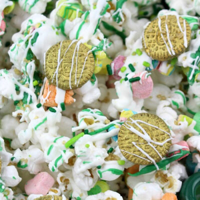 Lucky Charms Chocolate Drizzled Popcorn