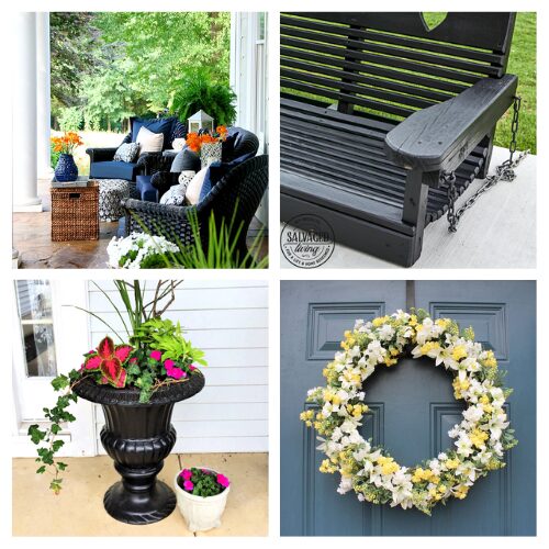 16 DIY Front Porch Decor Ideas to Welcome Summer- Refresh your front porch with these DIY decor ideas perfect for summer! From colorful planters and upcycled benches to welcoming wreaths and charming signs, you’ll find all the inspiration you need to create a cozy and inviting outdoor space. Simple projects, budget-friendly tips, and creative touches will make your porch the best seat in the house this season. | #summerDIY #diyProjects #summerPorch #porchDecorating #ACultivatedNest