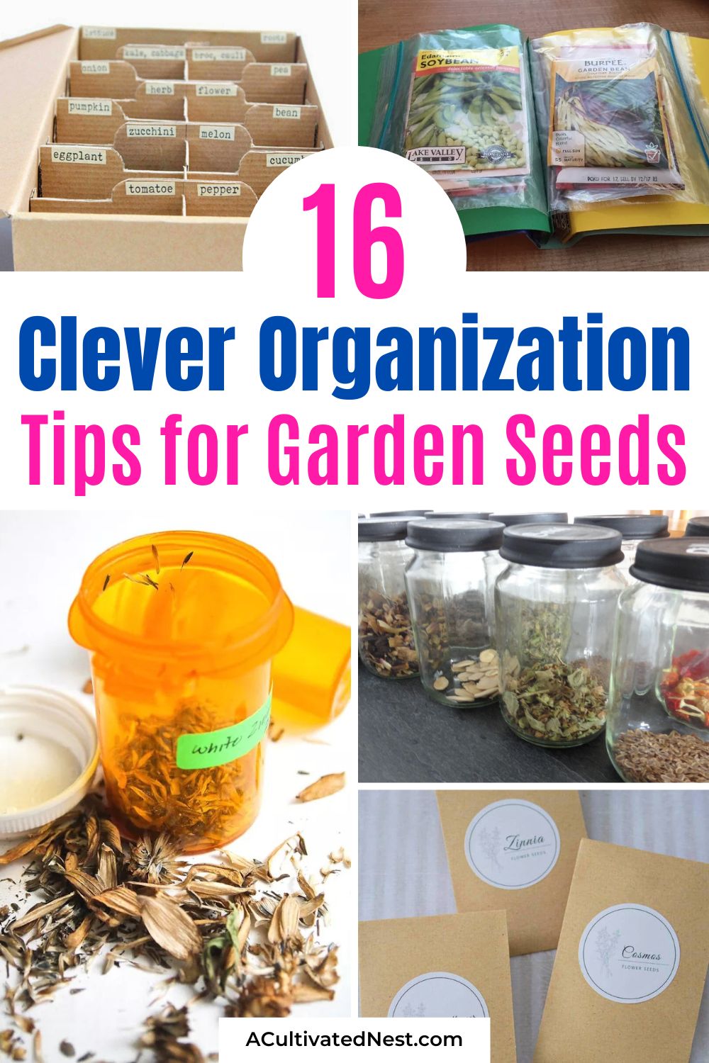 16 Clever Ways to Organize Seeds for Gardening- Calling all gardeners! Ready to take your gardening game to the next level? Organize your seeds with these brilliant ideas that are as functional as they are creative! Whether you're a beginner or a seasoned green thumb, you’ll love these clever seed storage hacks. | #gardeningHacks #seedStorage #gardenOrganization #gardeningTips #ACultivatedNest