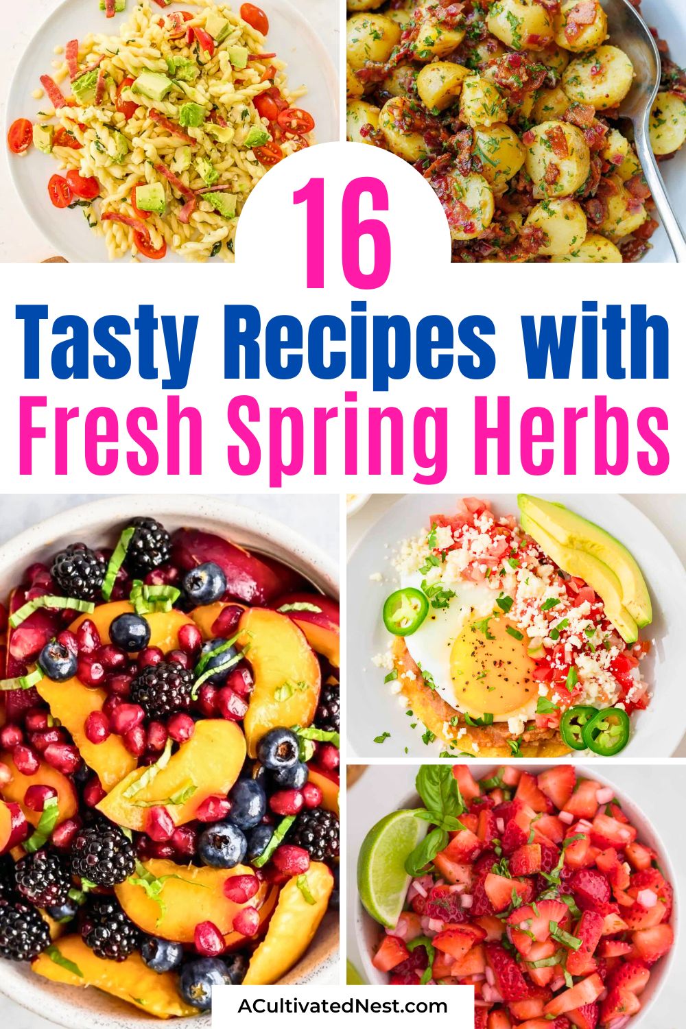 16 Tasty Recipes with Fresh Spring Herbs- Brighten up your meals with these delicious recipes featuring fresh spring herbs! Whether you're growing them in your garden or picking them up at the farmer's market, this collection has something for everyone—herb-infused drinks, fresh salads, savory dishes, and more. Perfect for adding fresh, seasonal flavor to your cooking! | #HerbRecipes #SpringCooking #FreshProduce #EasyCooking #ACultivatedNest