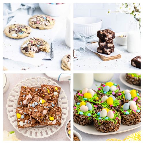 32 Delicious Desserts Made from Leftover Easter Candy- Got extra Easter candy? Discover delicious spring dessert recipes that put all those leftover chocolate eggs, jellybeans, and candies to good use! From fudgy brownies to colorful cookies, these easy and creative treats are perfect for family gatherings or simply satisfying your sweet tooth. | #desserts #dessertRecipes #EasterDesserts #baking #ACultivatedNest