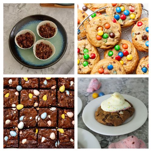 32 Delicious Desserts Made from Leftover Easter Candy- Got extra Easter candy? Discover delicious spring dessert recipes that put all those leftover chocolate eggs, jellybeans, and candies to good use! From fudgy brownies to colorful cookies, these easy and creative treats are perfect for family gatherings or simply satisfying your sweet tooth. | #desserts #dessertRecipes #EasterDesserts #baking #ACultivatedNest